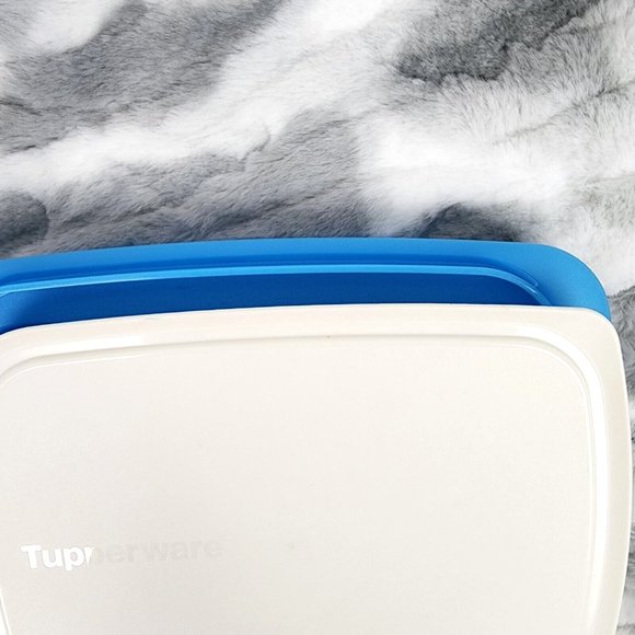 Tupperware 2 piece Snack Bar Maker Blue & White - Bar Mold & Lid - 6488A-4 - Picture 6 of 6